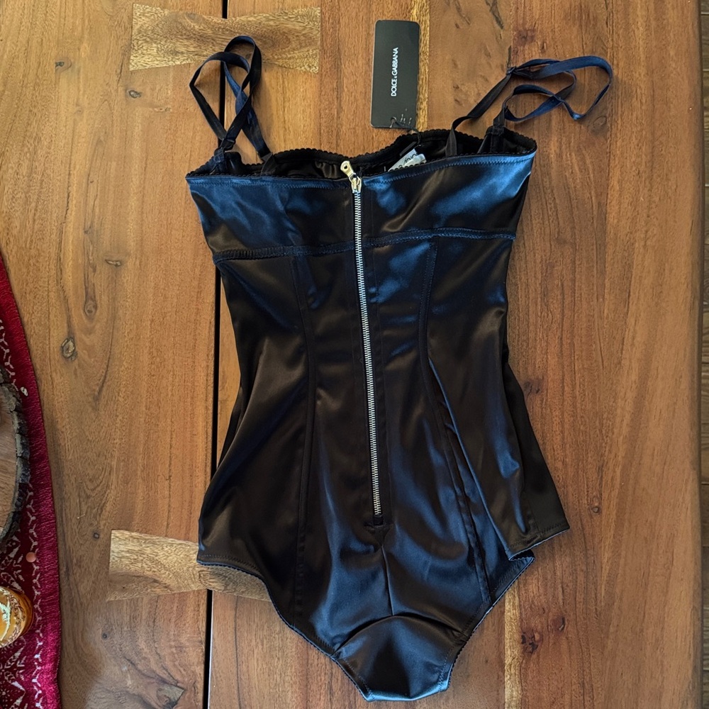 NWT Dolce & Gabbana black silky bodysuit - Picture 4 of 9